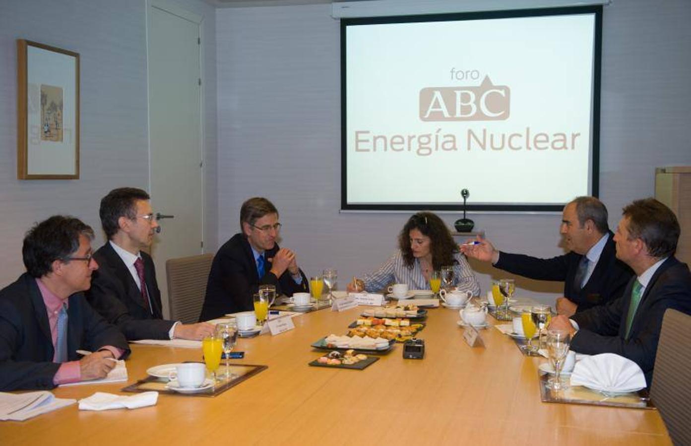 De iquierda a derecha, Arturo Rojas, de Afi (en segundo lugar); José Emeterio Gutiérrez, de Westinghouse Electric; Yolanda Gómez, subdirectora de ABC; Ignacio Araluce, del Foro Nuclear y Fernando Soto, de AEGE. 