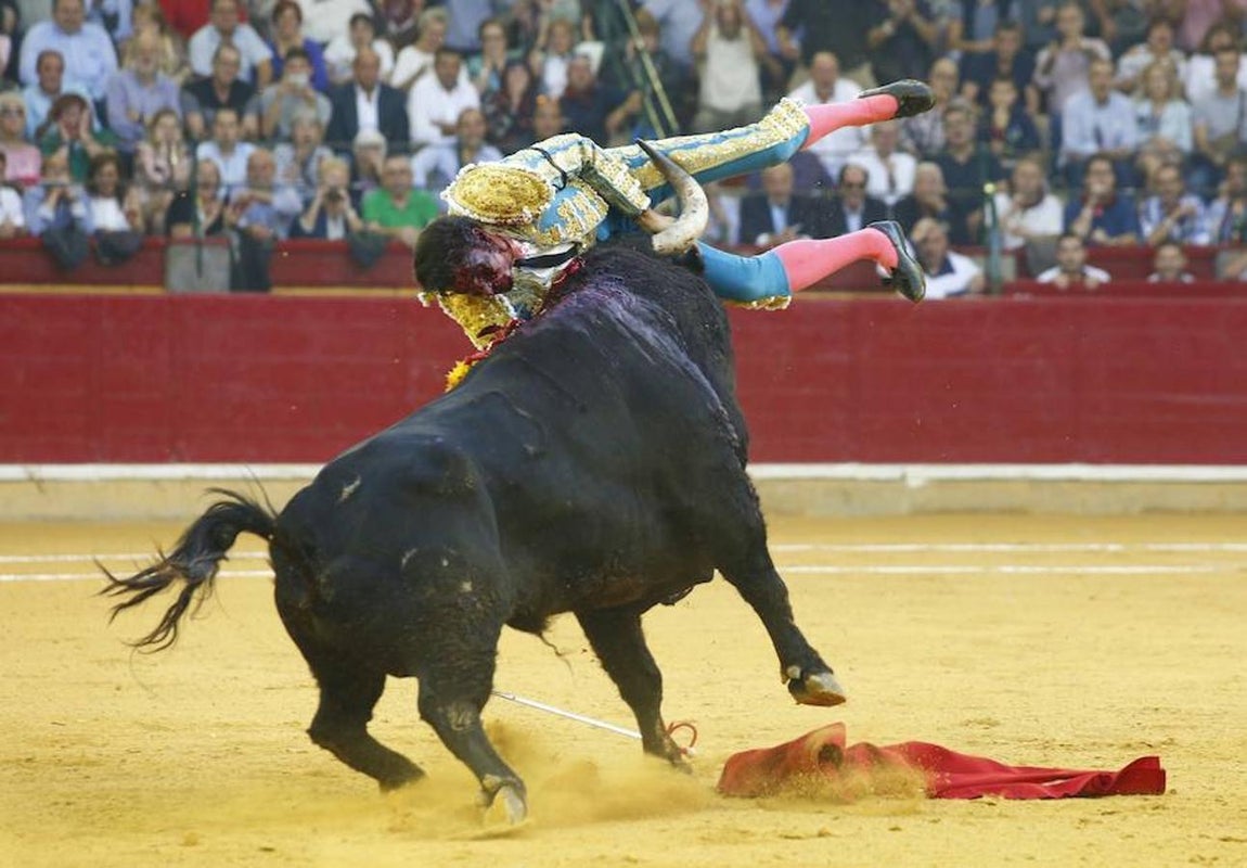 Cornada a Cayetano en Zaragoza: Imágenes del triunfo y la sangre del diestro