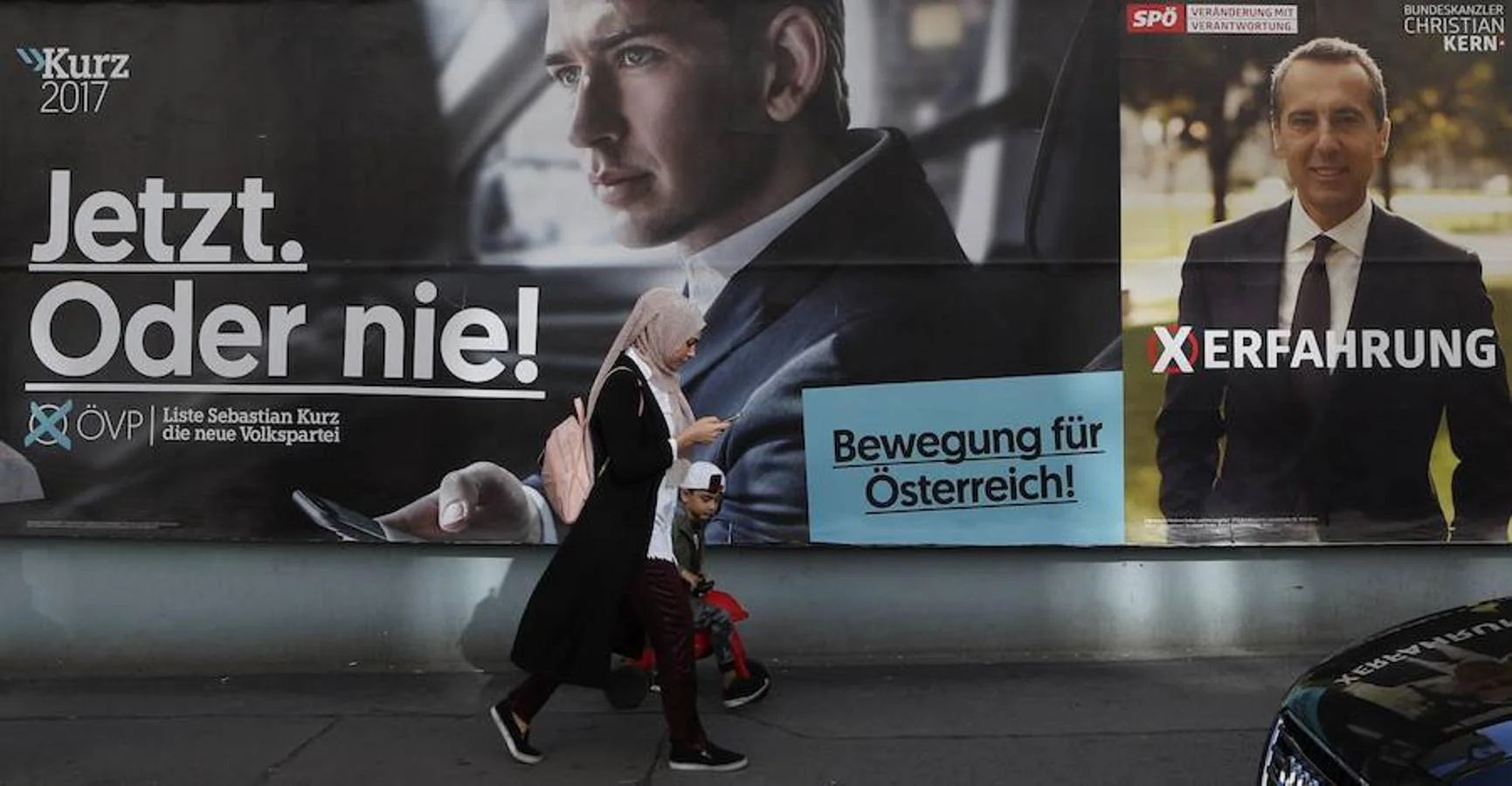 La campaña presidencial de Kurz en las calles de Viena. 