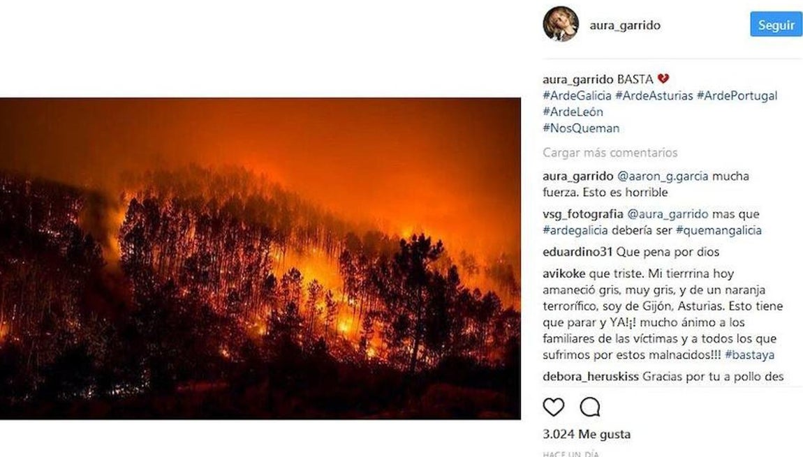 Los famosos se solidarizan con los afectados por los incendios