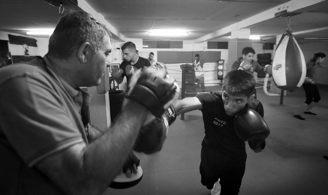 El boxeo y kickboxing de Córdoba, en blanco y negro