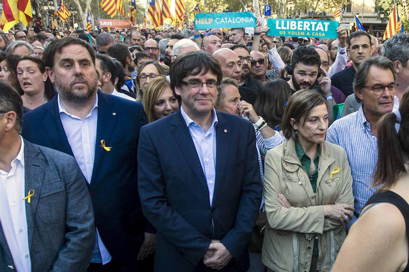 Puigdemont ha liderado la manifestación. 