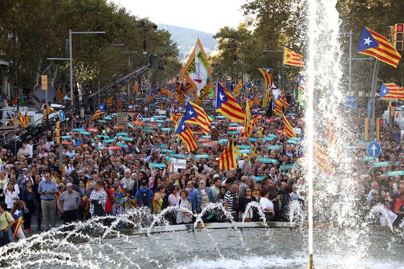 Puigdemont ha liderado la manifestación. 