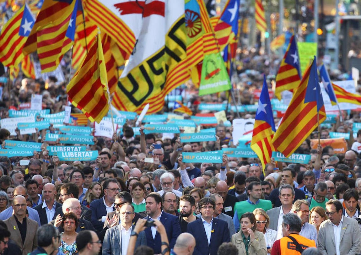 Puigdemont ha liderado la manifestación. 
