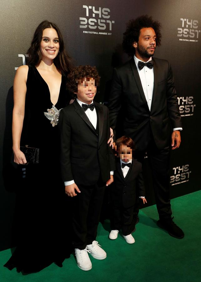 El madridista Marcelo y su familia. 