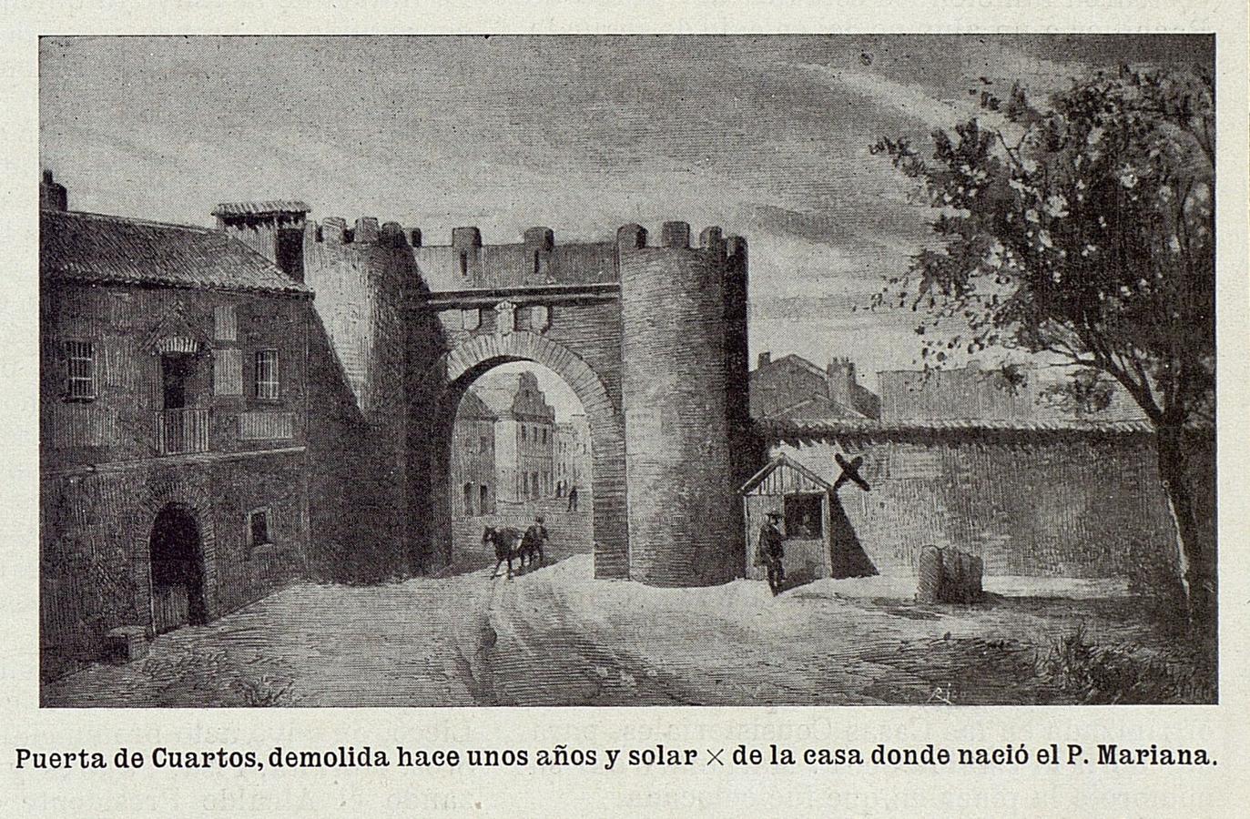 Ilustración con la antigua Puerta de Cuartos de Talavera reproducida en la revista Toledo (febrero de 1924). 