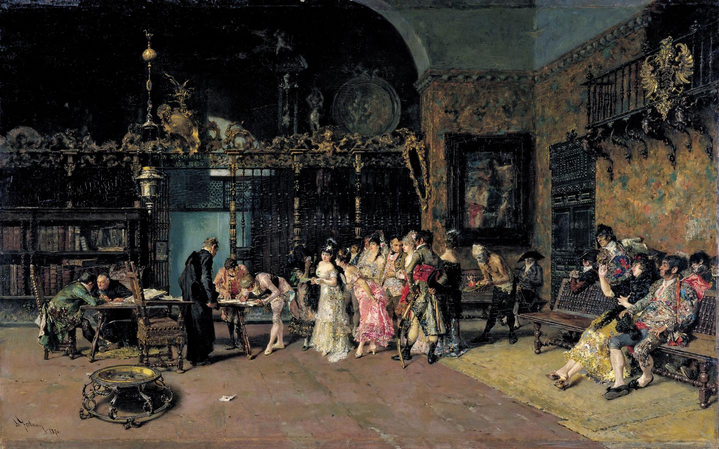 A través de su relación con el marchante Adolphe Goupil, Fortuny obtuvo un éxito internacional que tuvo su muestra más visible en «La vicaría», cuadro de costumbres ambientado en la época de Goya.. 