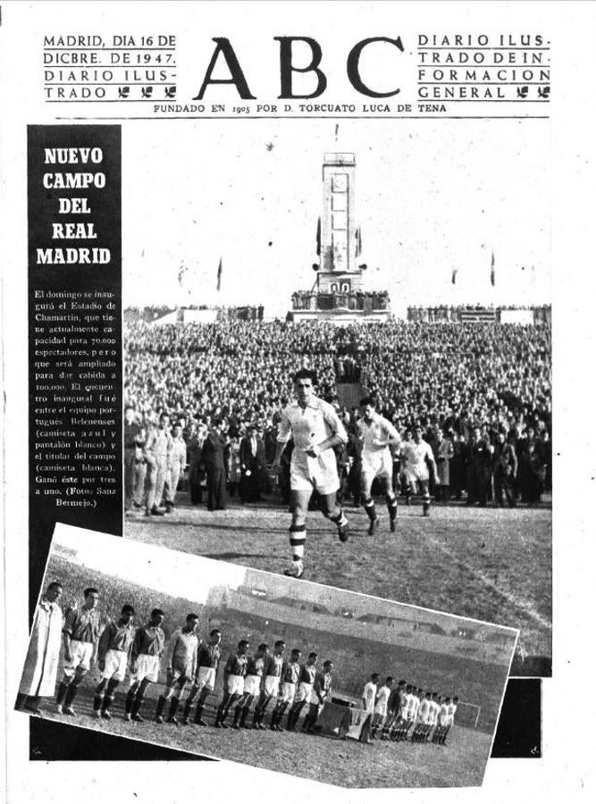 Portada de ABC del día de la inauguración del Santiago Bernabéu. 