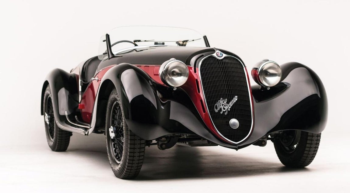 Alfa Romeo 6C 2500 SS Spider. El modelo se produjo entre 1927 y 1954. Concretamente, el 6C 250 se produjo durante los dos últimos años y tuvo un diseño de 12 variante diferentes