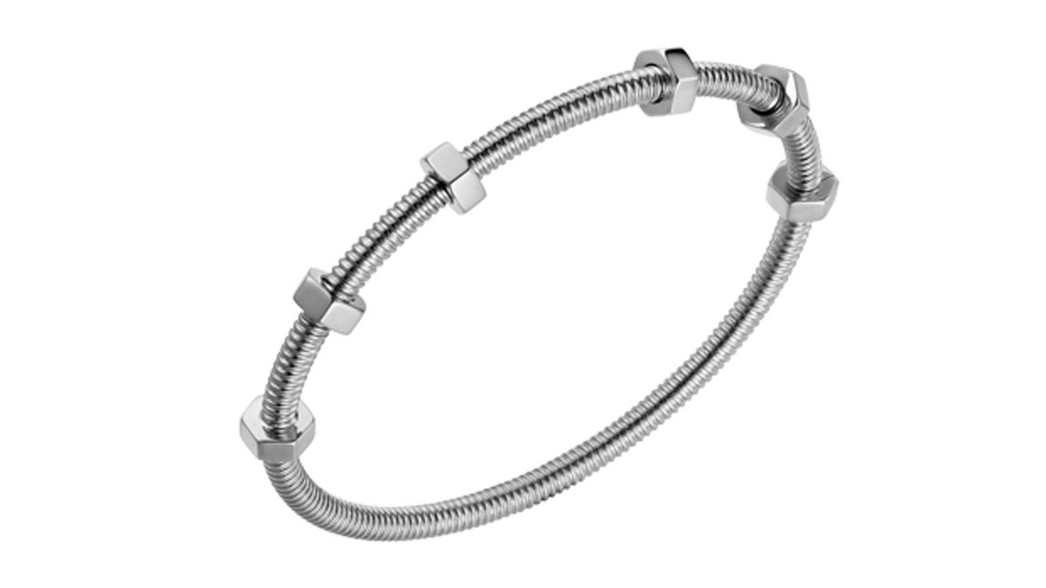 Cartier. Brazalete Ecrou de Cartier en oro blanco, disponible en varios tamaños. (Precio: 6.900 euros)