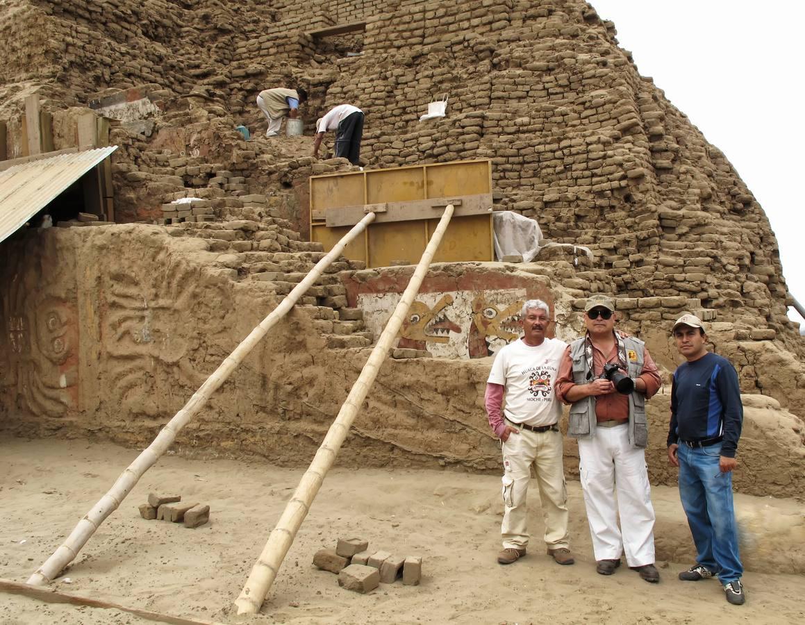 Descubrimiento de nuevas pinturas murales en Huaca de la Luna, en 2010