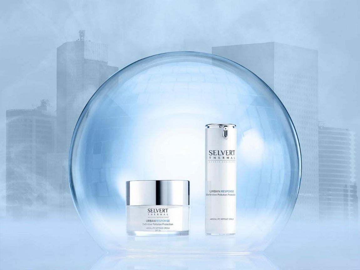 Línea Urban Response de Selvert Thermal. Se trata de una línea que actúa como un potente escudo protector de la función barrera de la piel gracias al componente Shield Mp que evita que las dañinas partículas contaminantes se adhieran (CPV)