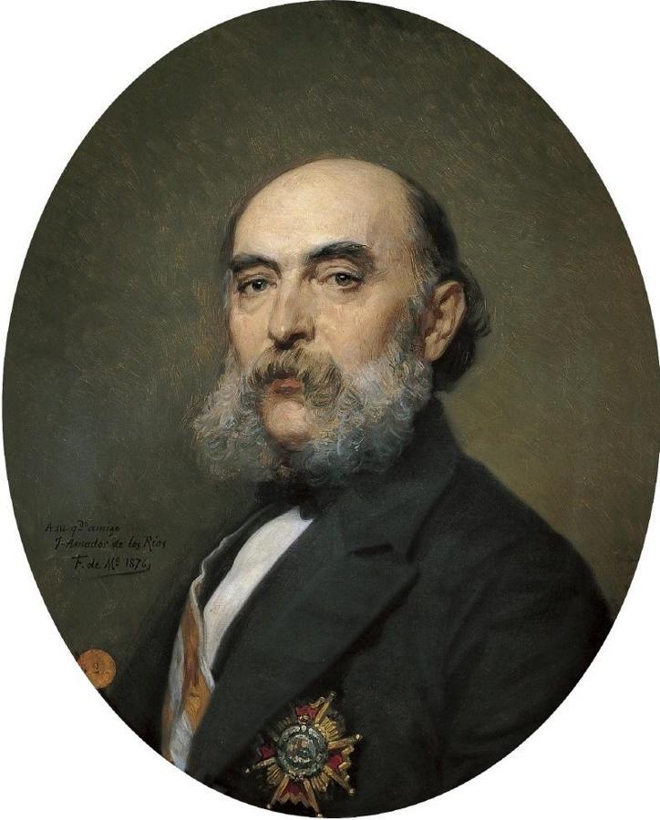 José Amador de los Ríos, retratado por Federico de Madrazo en 1876. Real Academia de Bellas Artes de San Fernando. 