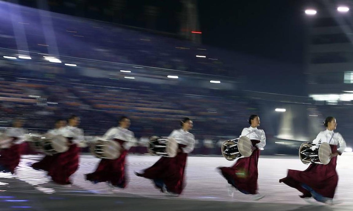 Una de las coreografías de esta inauguración de Juegos Olímpicos de Invierno celebrados en Pyeongchang. 