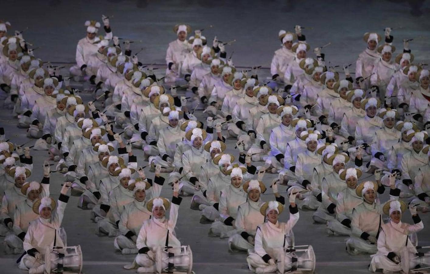 Una de las coreografías de esta inauguración de Juegos Olímpicos de Invierno celebrados en Pyeongchang. 