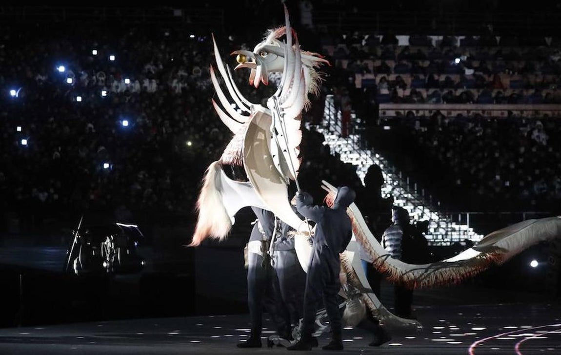 Una de las coreografías de esta inauguración de Juegos Olímpicos de Invierno celebrados en Pyeongchang. 