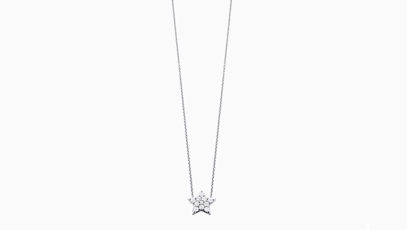 Durán Joyeros. Colgante de la colección Petites en forma de estrella de oro blanco con pavé de diamantes talla brillante. (Precio: 545 €)
