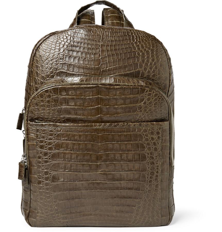 Mochila de Santiago Gonzalez. Exclusiva mochila de Santiago González realizada en piel de cocodrilo. (Precio: 5.550 euros)
