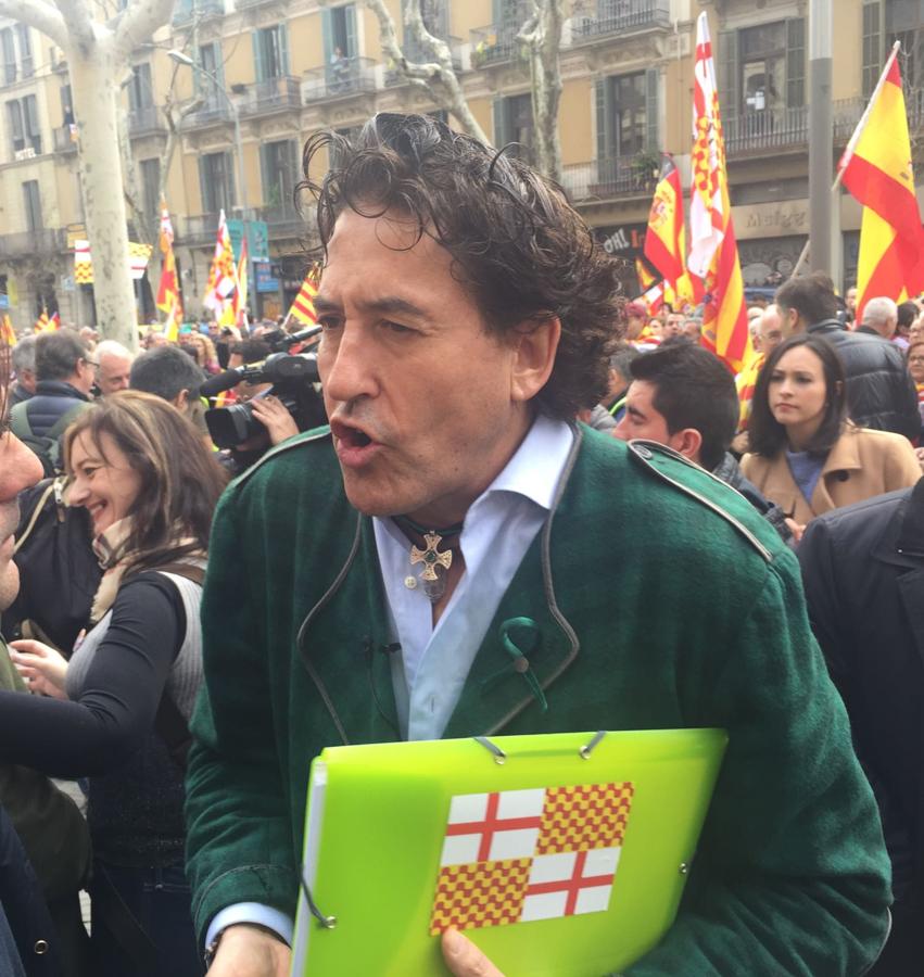 El aristócrata Álvaro Marichalar durante la manifestación. 