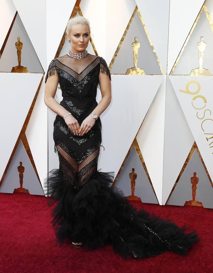 Lindsay Vonn en la alfombra roja de los Oscar 2018.
