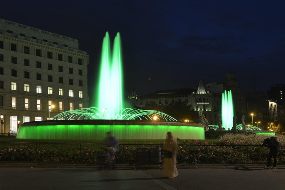 Fuente Bessones en la Plaza de Cataluña, en Barcelona. 