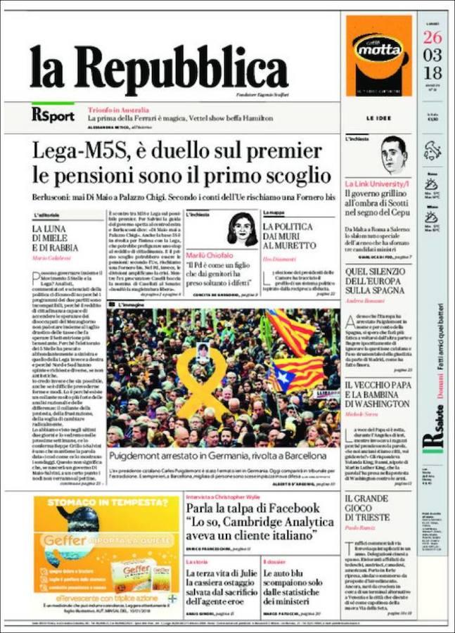 En imágenes, la prensa internacional no se apiada de Puigdemont