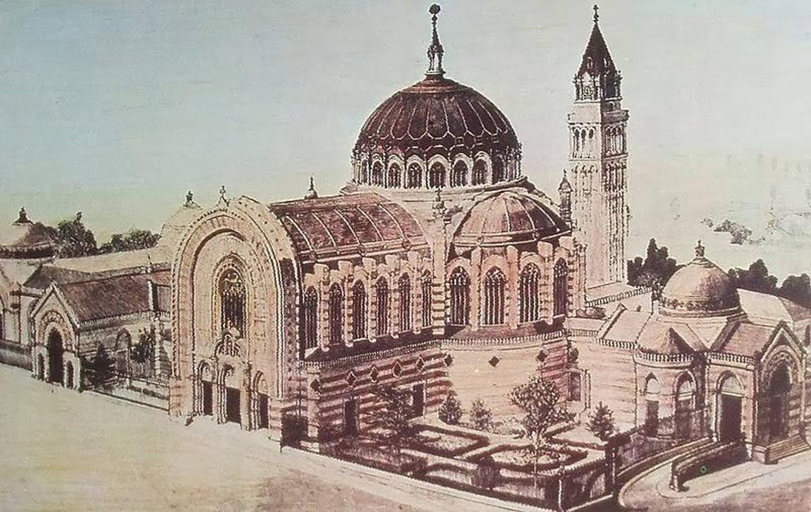 1.. Así sería el Panteón y la basílica de Atocha que se había planteado inicialmente Fernando Arbós y Tremanti en1890
