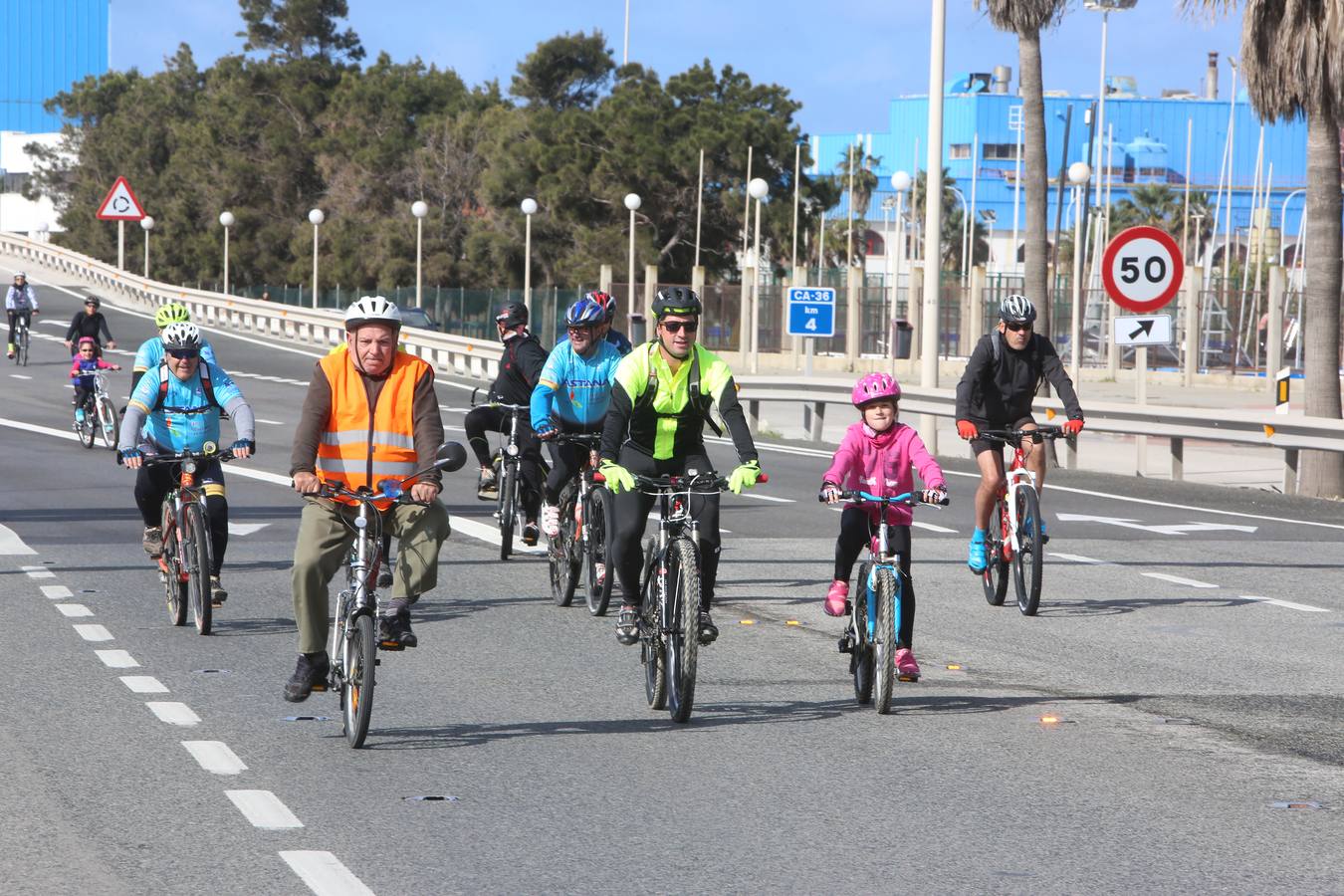 Las imágenes de la biicifestación en el Puente Carranza