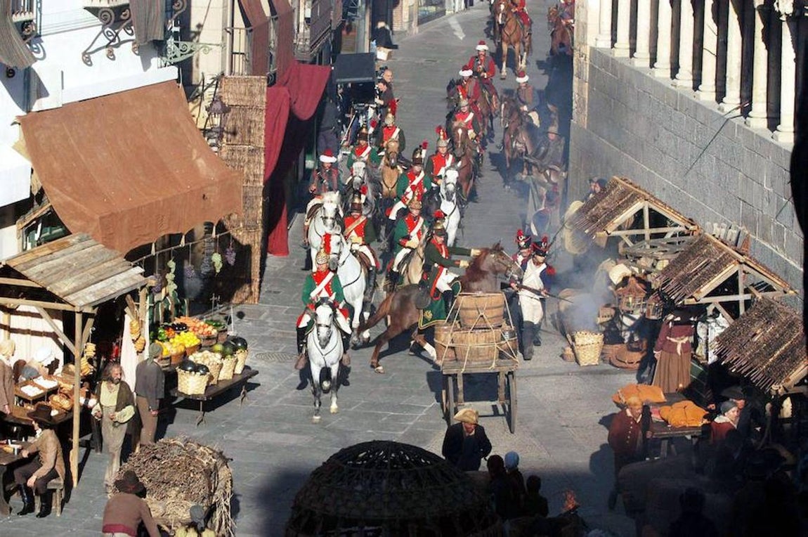Rodaje de «Los fantasmas de Goya» en la Calle Real de Segovia. 