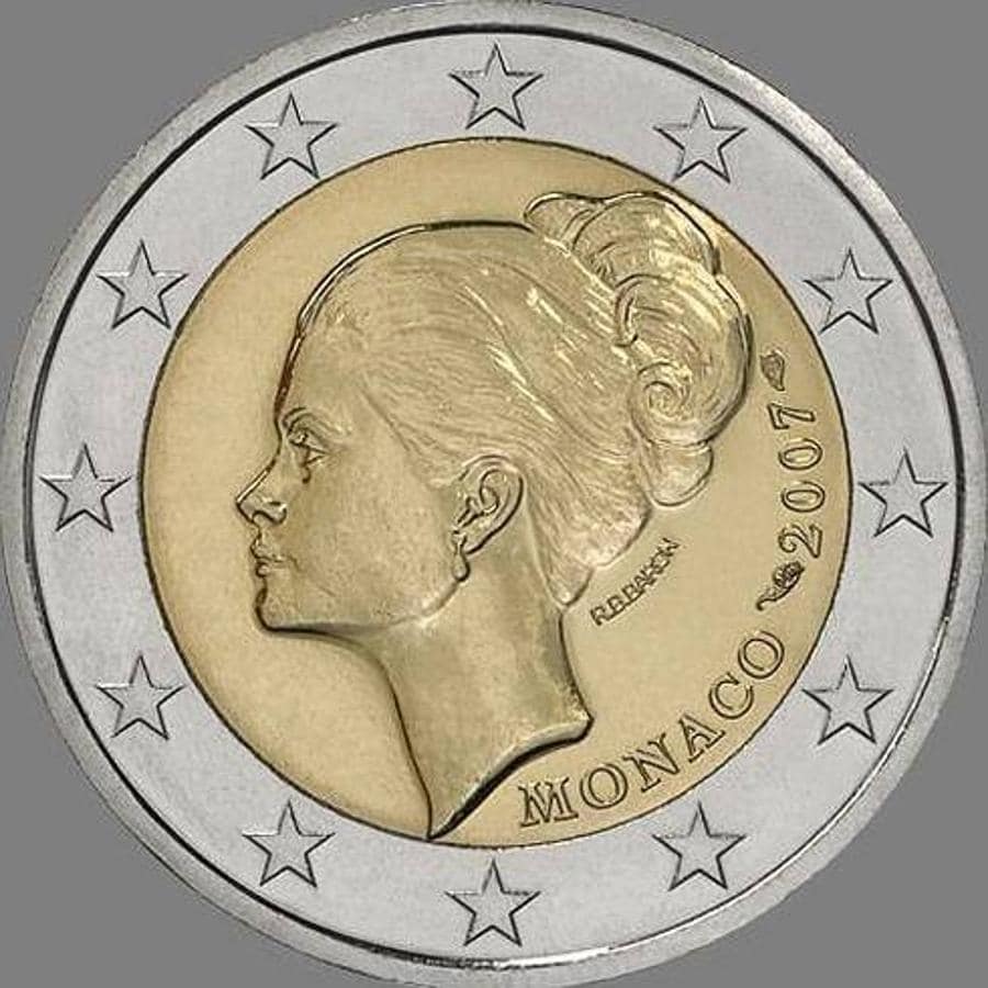 Mónaco (2007): la moneda mejor valorada de esta lista también tiene su origen en Mónaco y tiene a Grace Kelly como motivo. Los coleccionistas pagan por ella 1.800 euros.. 