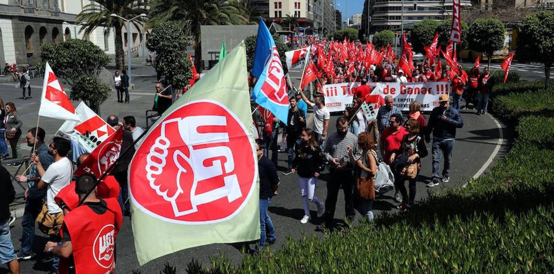 Imagen de la manifestación del Primero de Mayo celebrada en Las Palmas de Gran Canaria. 