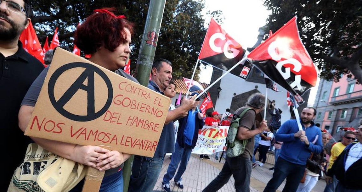 Imagen de la manifestación del Primero de Mayo celebrada en Las Palmas de Gran Canaria. 