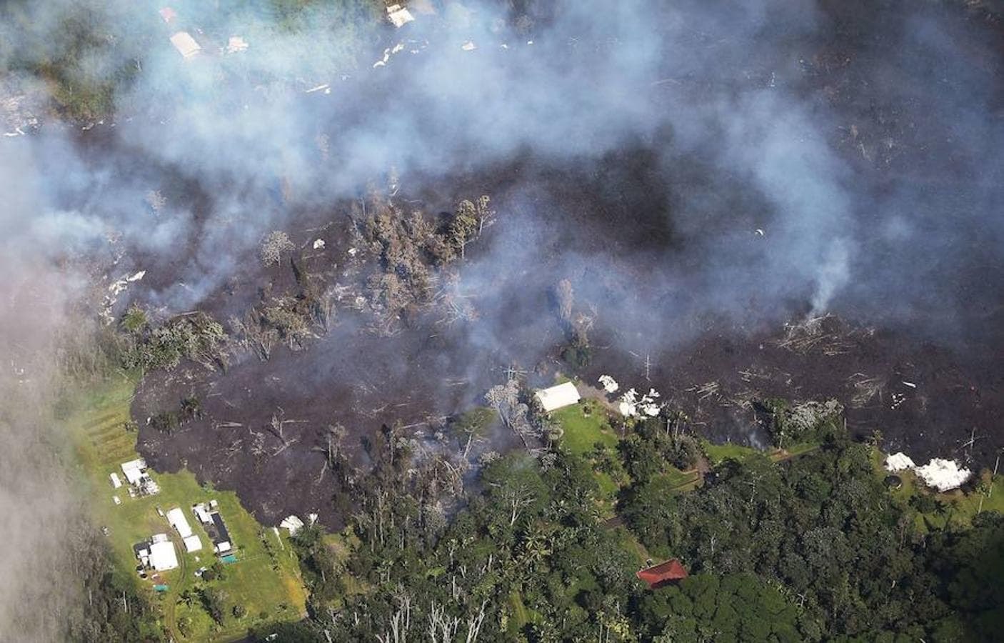 Estampa que ha dejado el volcán Kilauea, en Hawái, tras entrar en erupción.. 