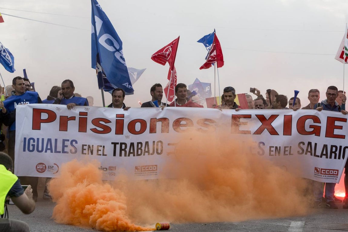Manifestación de los funcionarios de prisiones