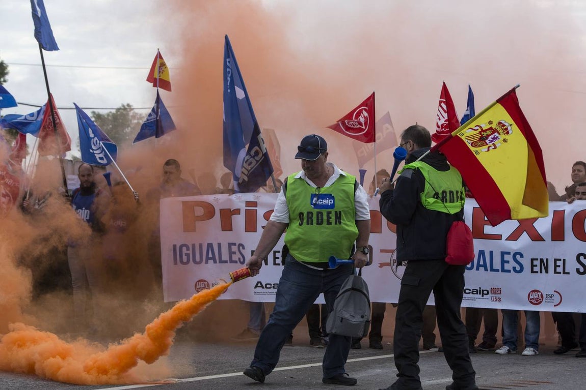 Manifestación de los funcionarios de prisiones