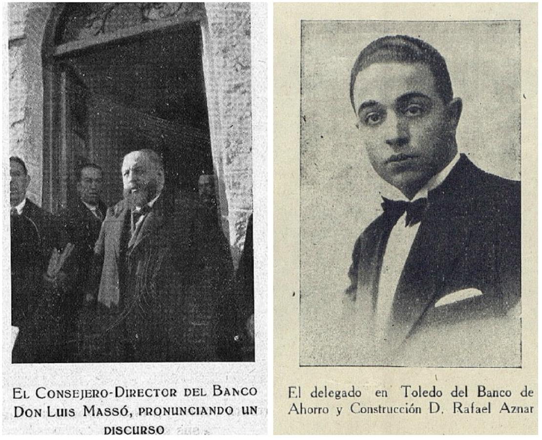 Retratos del presidente del Banco de Ahorro y Construcción y del delegado de la oficina de Toledo en 1928. 