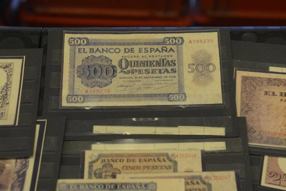 16. Billete de 500 pesetas expedido en Burgos en 1936, en plena Guerra Civil