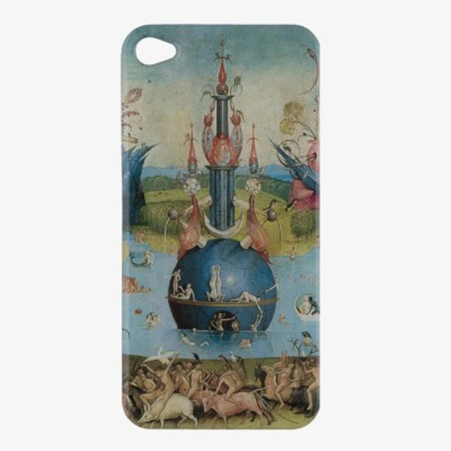 Funda para móvil. Carcasa para iPhone 5. Reproduce el panel «Tierra» del tríptico «El Jardín de las Delicias» de El Bosco (1500-1505). A la venta en la tienda del Museo del Prado (<a href="http://www.tiendaprado.com">http://www.tiendaprado.com</a>) por 12,50 euros