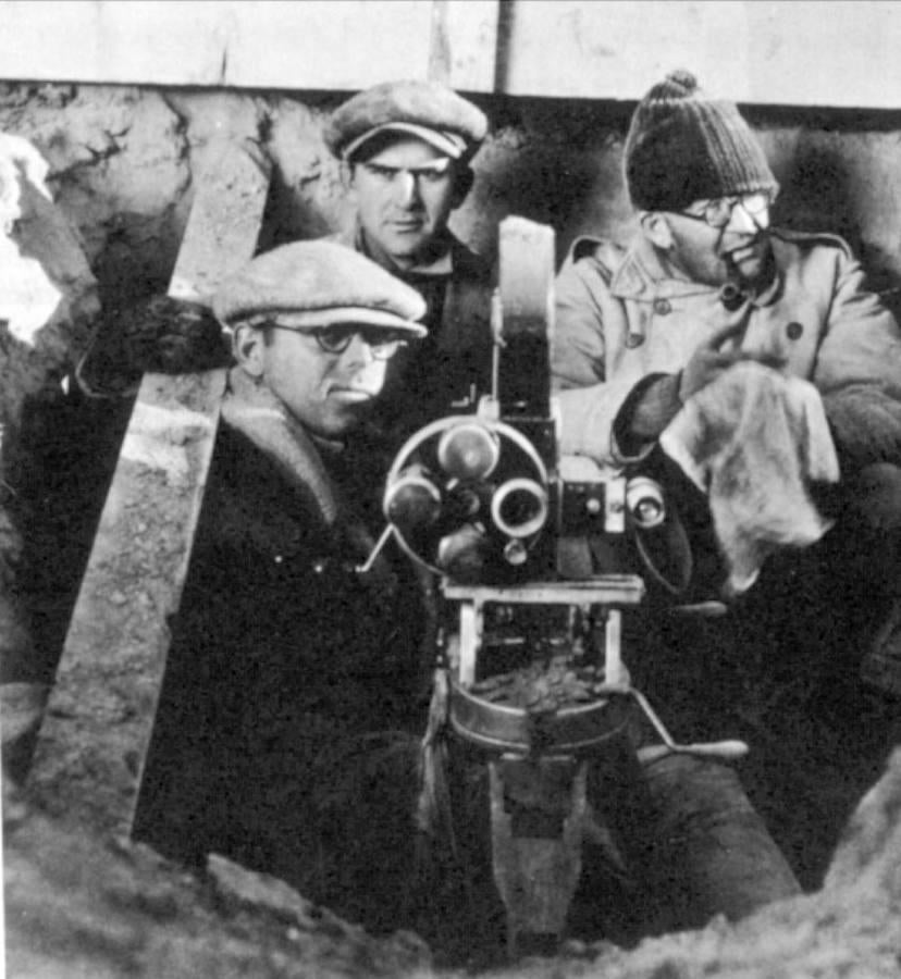 Rodaje de «El caballo de hierro» dirigida por John Ford. 