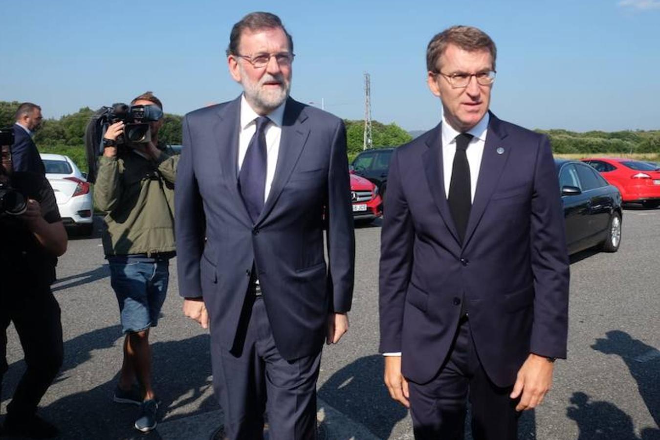 Mariano Rajoy. El expresidente del Gobierno, que comenzó su carrera política en los ochenta al lado de Gerardo Fernández Albor —de quien fue vicepresidente de la Xunta— llegó este viernes a Boisaca para despedirse de uno de sus mentores.