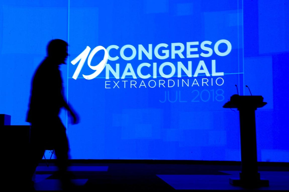 Imagen del auditorio, poco antes de dar comienzo este viernes el Congreso Nacional del Partido Popular. 