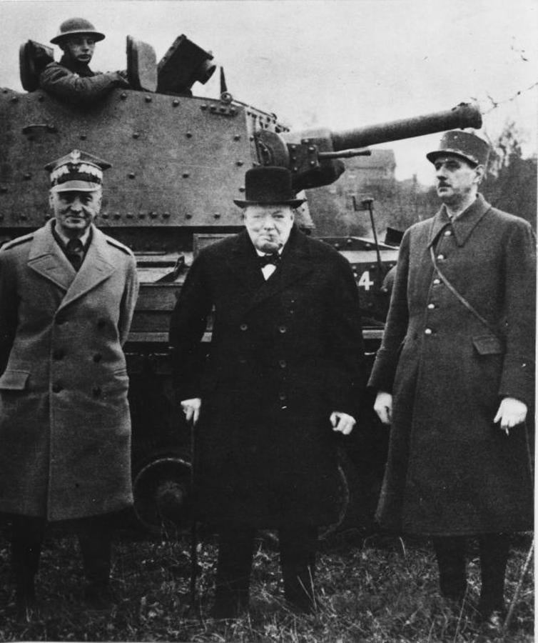 De Gaulle junto a Winston Churchill. 