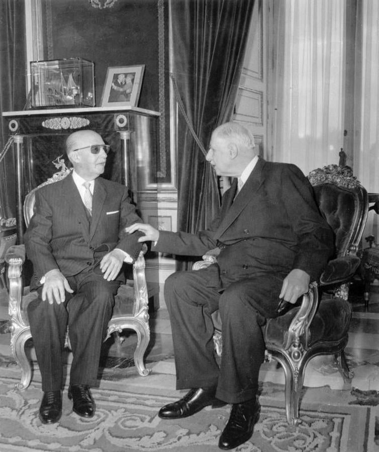 Reunión en Madrid entre Francisco Franco y De Gaulle. 