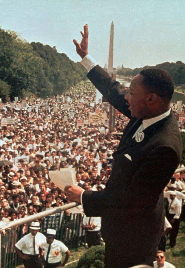 Martin Luther King durante su discurso «Tengo un sueño». 