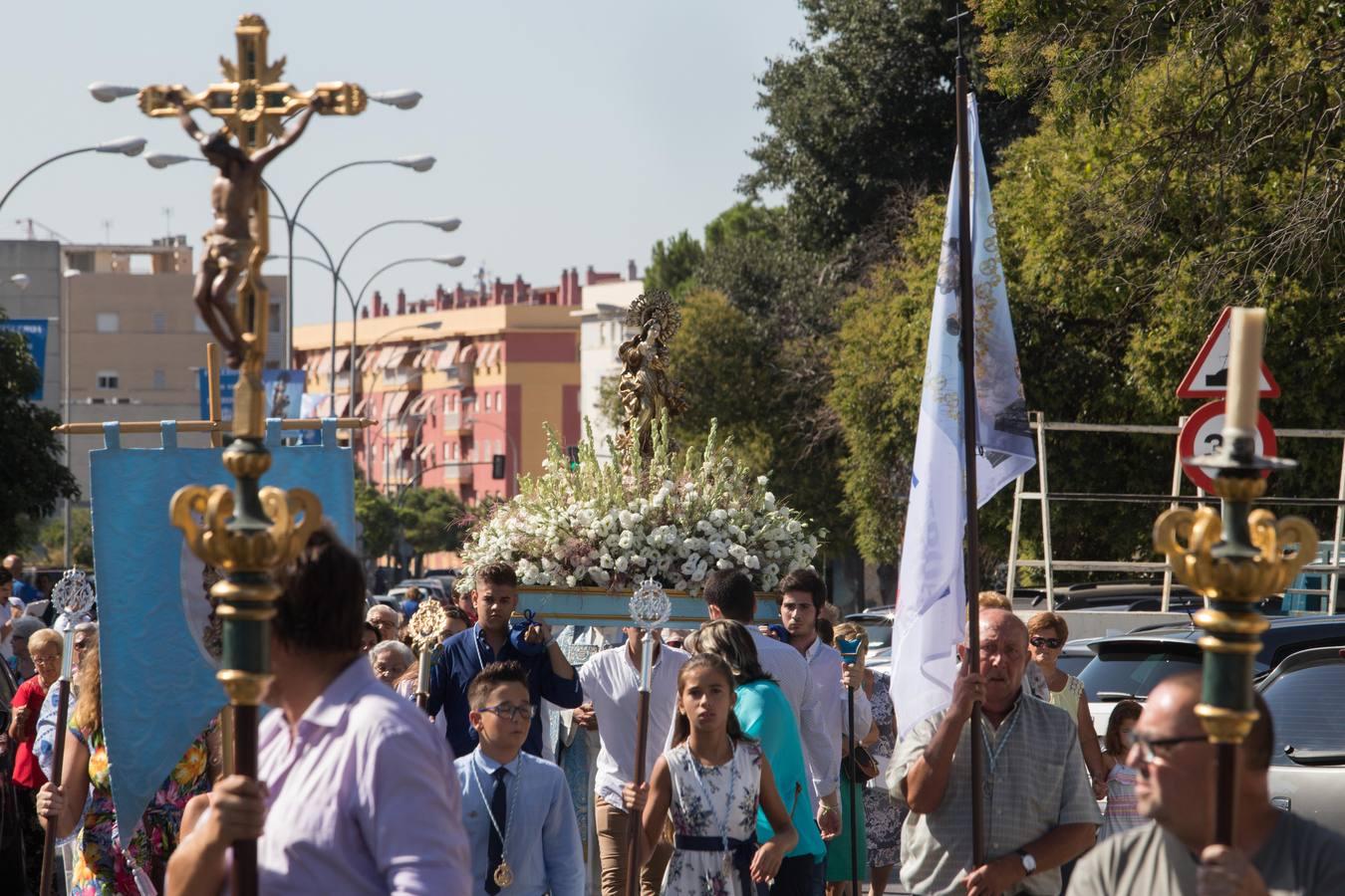 La procesión de la Virgen de la Asunción en el Figueroa, en imágenes