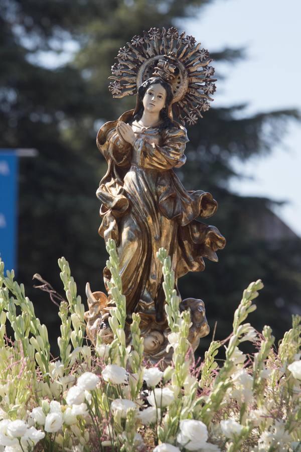 La procesión de la Virgen de la Asunción en el Figueroa, en imágenes