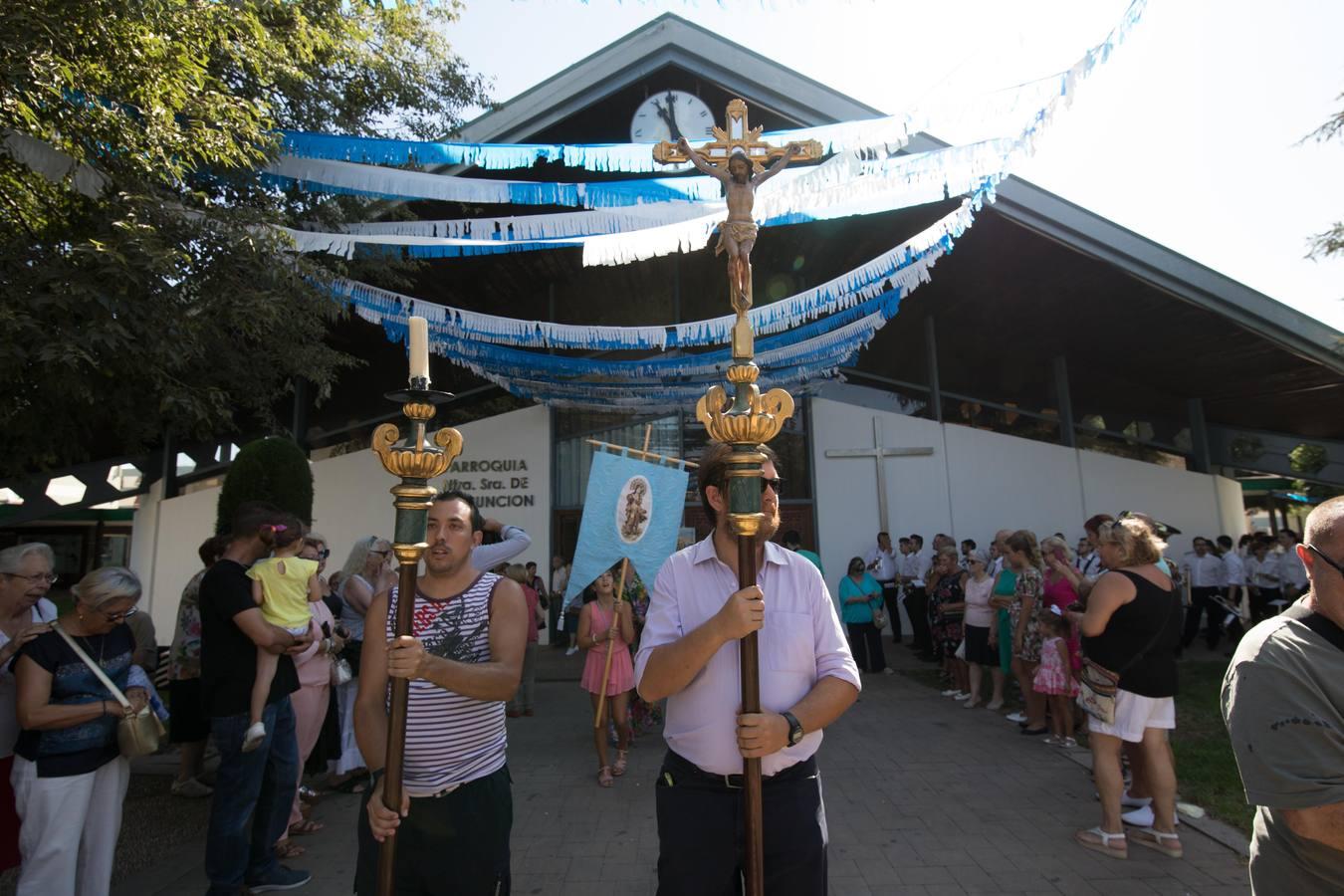 La procesión de la Virgen de la Asunción en el Figueroa, en imágenes