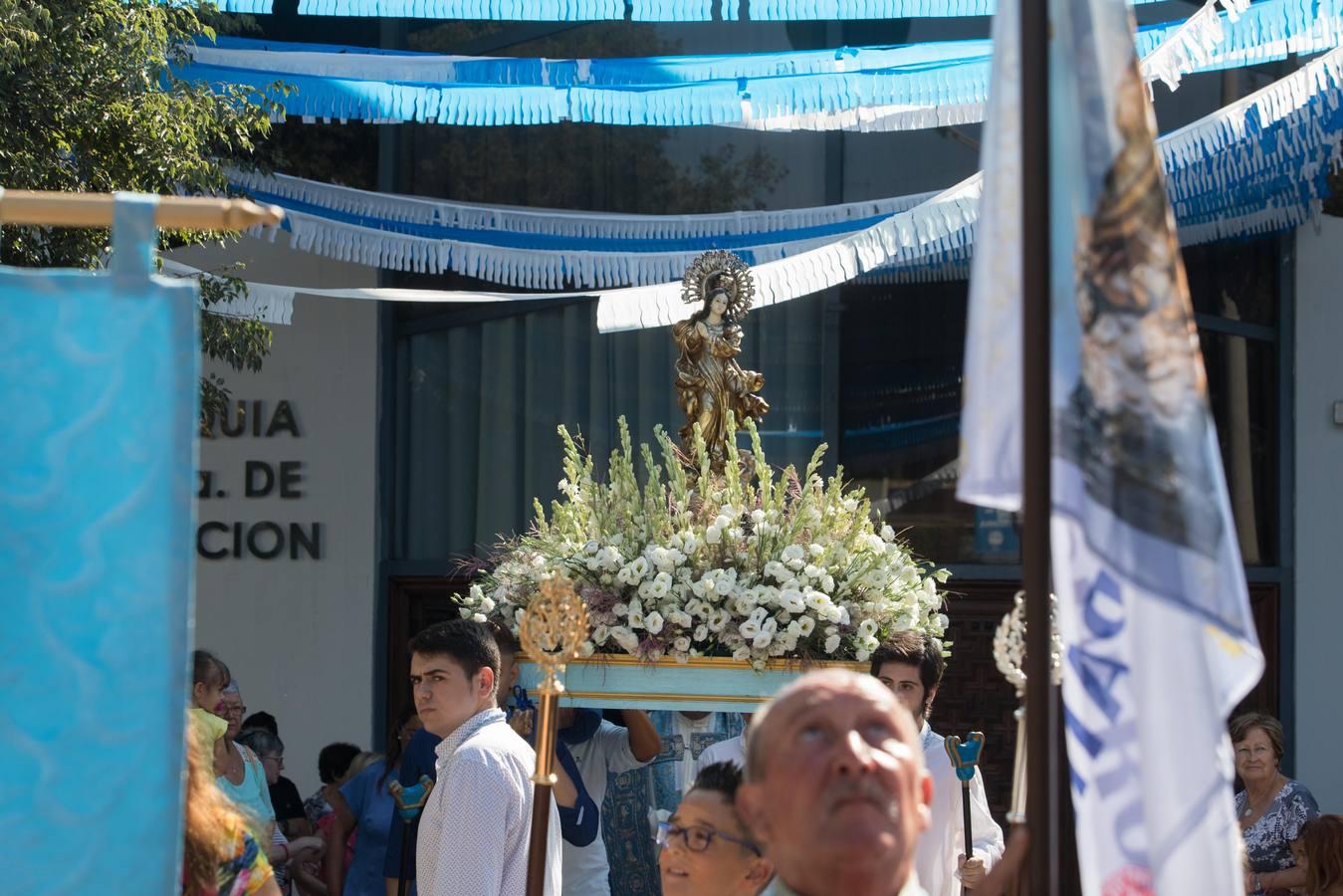 La procesión de la Virgen de la Asunción en el Figueroa, en imágenes