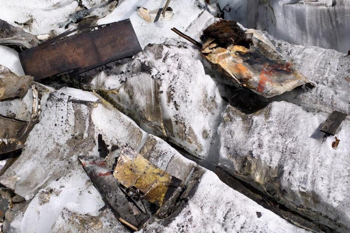 El avión se estrelló en el glaciar Gauli de los Alpes en 1946. 
