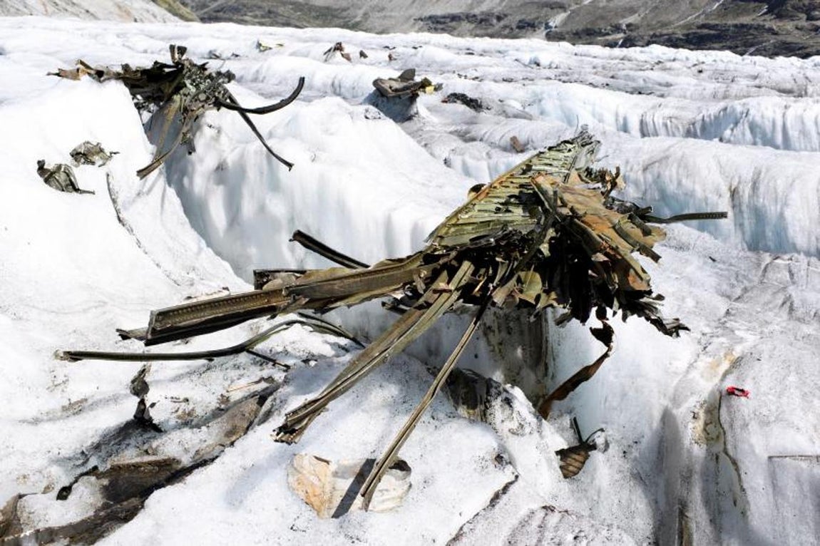 Parte de los restos han sido hallados gracias al deshielo causado por las altas temperaturas de los últimos días. 